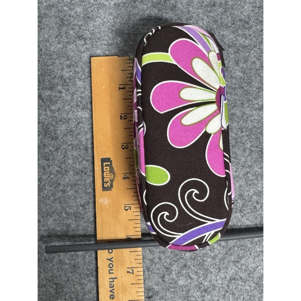 Vera Bradley Purple Punch Floral Quilted Cotton Glass Case Black Purple Pink EUC - Picture 9 of 11